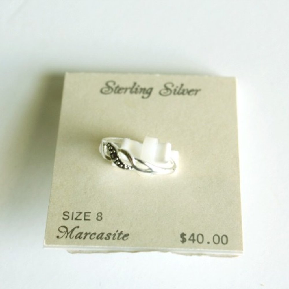 Marcasite Sterling Silver Ring Size 8